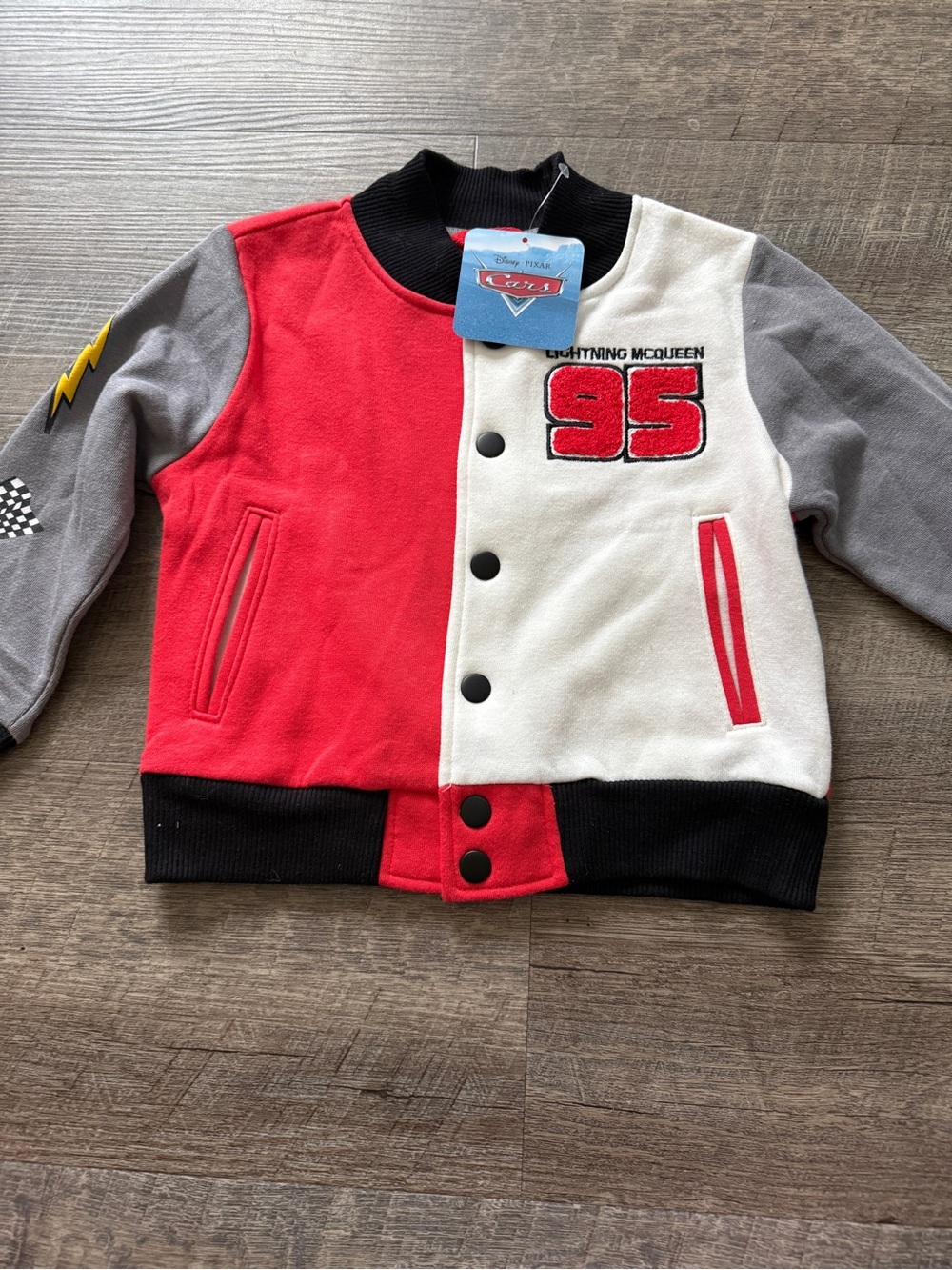 Disney Pixar Cars Lightning McQueen Red & White Kids Jacket